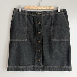 Vintage Ralph Lauren Jeans Denim Mini Skirt Button Front Dark Wash Y2K Size 12